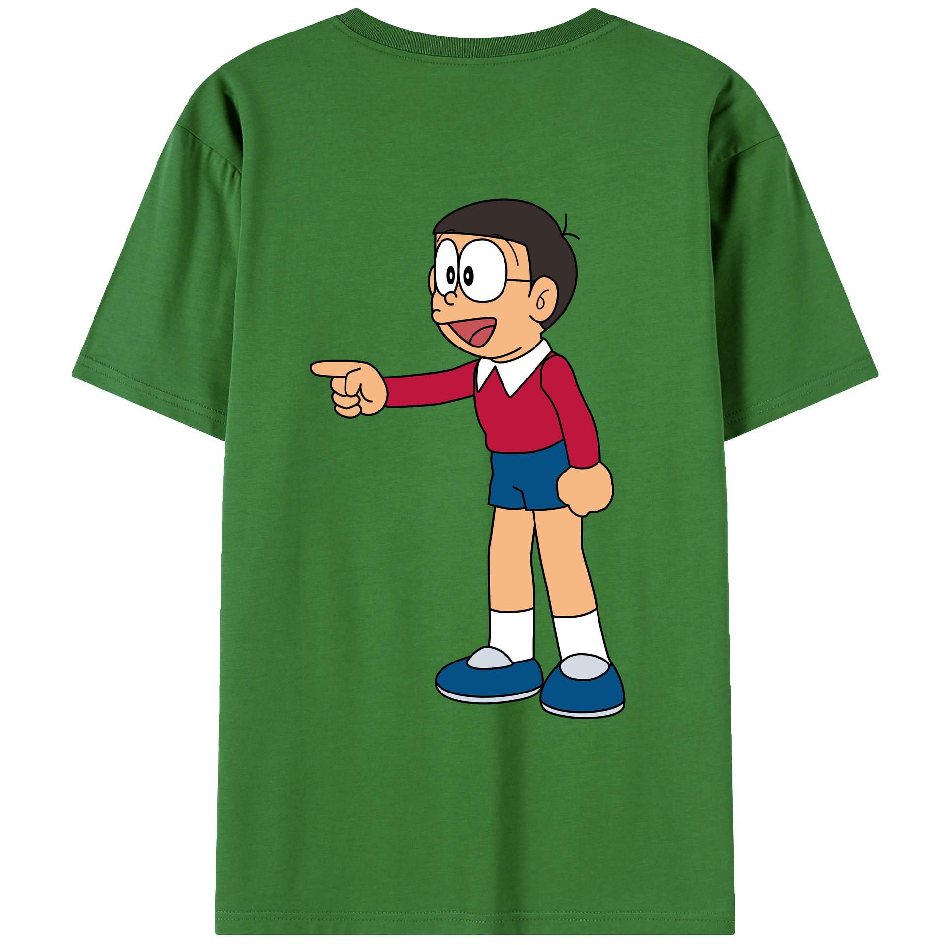 （画像用） ドラえもん 野比 のび太 Doraemon Nobita Nobi レディース半袖Tシャツ(バックプリント)